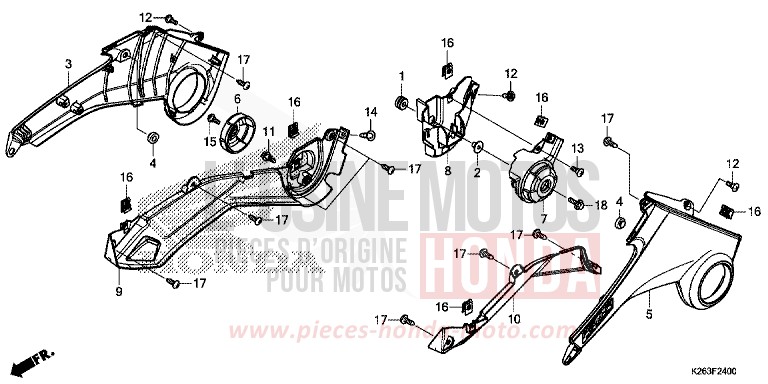 SEITENABDECKUNG von MSX125 ASTEROID BLACK METALLIC (NHA35) von 2013