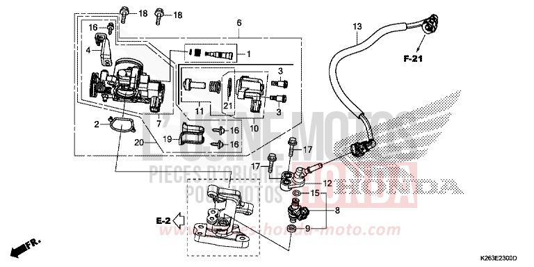 DROSSELKLAPPENGEHAEUSE von MSX125 PEARL HIMALAYAS WHITE (NHA87) von 2013