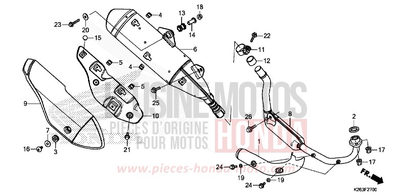 ABGAS-SCHALLDAEMPFER von MSX125 PEARL HIMALAYAS WHITE (NHA87) von 2013