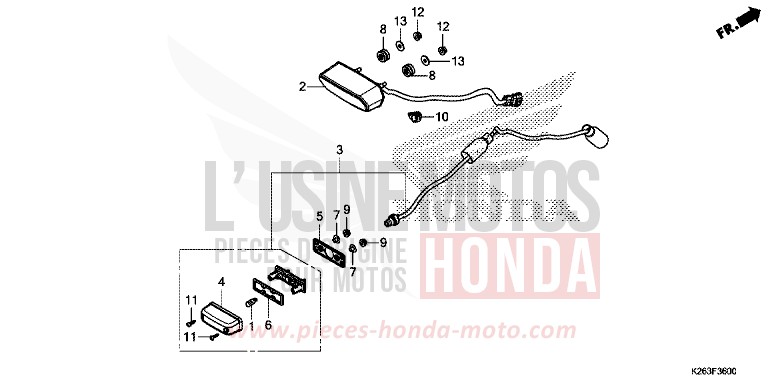 HECKLEUCHTE von MSX125 PEARL HIMALAYAS WHITE (NHA87) von 2013