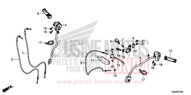 HEBELGRIFF/SCHALTER/KABEL von MSX125 PEARL QUEEN BEE YELLOW (Y217) von 2013