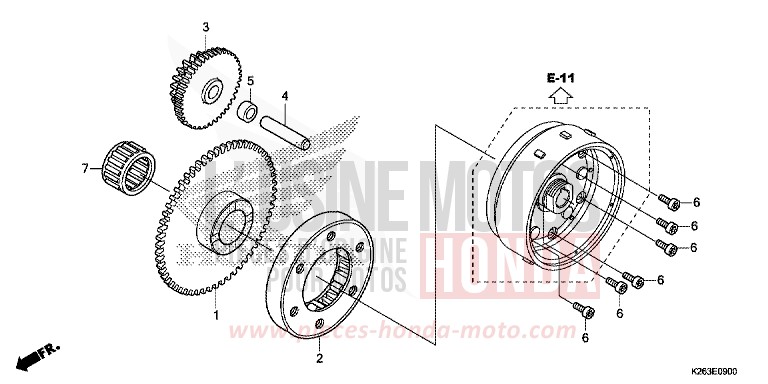 ANLASSERKUPPLUNG von MSX125 ASTEROID BLACK METALLIC (NHA35) von 2014