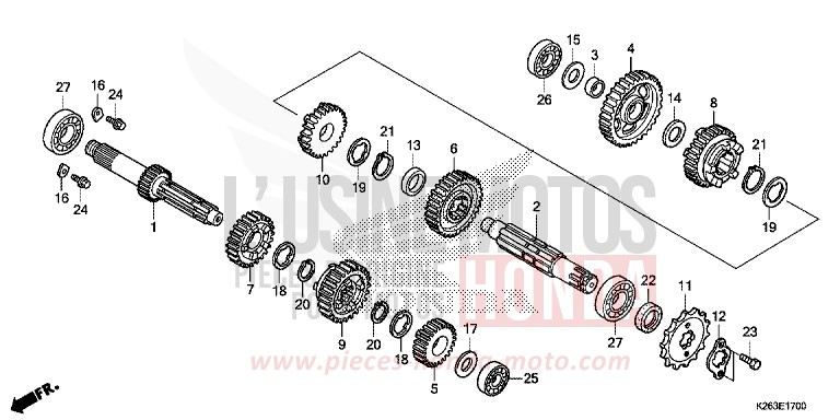 GETRIEBE von MSX125 ASTEROID BLACK METALLIC (NHA35) von 2014
