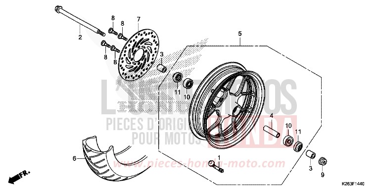 VORDERRAD von MSX125 ASTEROID BLACK METALLIC (NHA35) von 2014