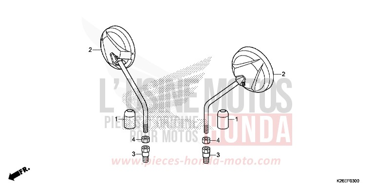 SPIEGEL von MSX125A MAT AXIS GRAY METALLIC (NH303) von 2017