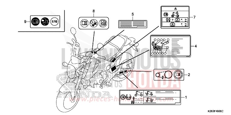 WARNETIKETT (E,ED,F) von MSX125 ASTEROID BLACK METALLIC (NHA35) von 2014