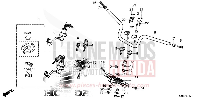 ROHRGRIFF von MSX125A MAT AXIS GRAY METALLIC (NH303) von 2017