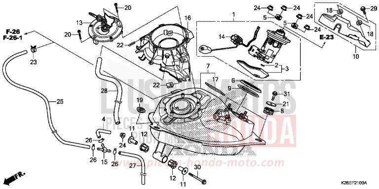 KRAFTSTOFFTANK von MSX125A MAT AXIS GRAY METALLIC (NH303) von 2017