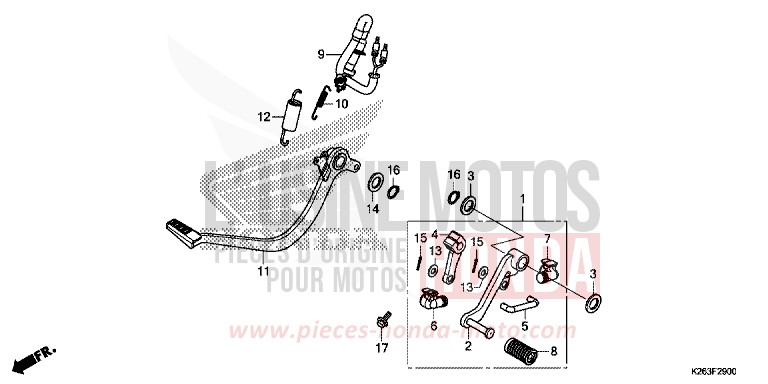PEDAL von MSX125 CANDY PISCES BLUE (PB329) von 2014