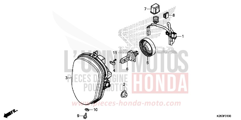 SCHEINWERFER von MSX125 PEARL HIMALAYAS WHITE (NHA87) von 2014