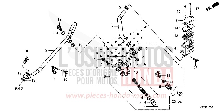 REAR BRAKE MASTER CYLINDER von MSX125 PEARL HIMALAYAS WHITE (NHA87) von 2014