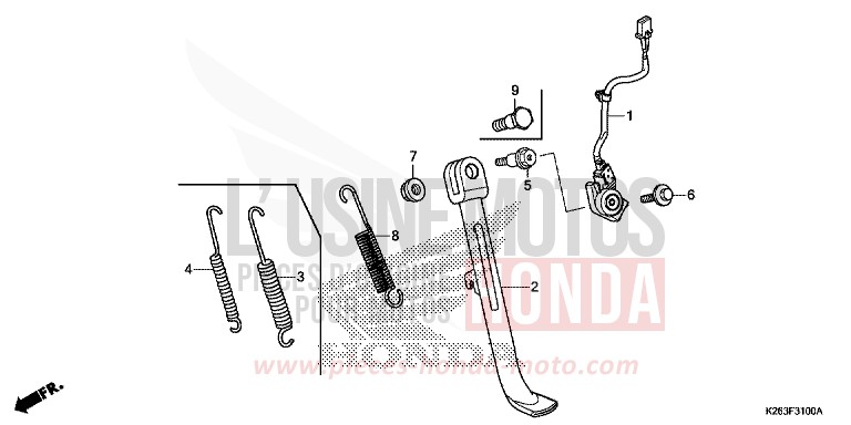 STAENDER von MSX125 PEARL QUEEN BEE YELLOW (Y217) von 2014