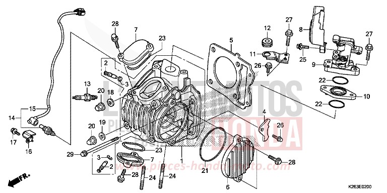ZYLINDERKOPF von MSX125 PEARL VALENTINE RED (R353) von 2014