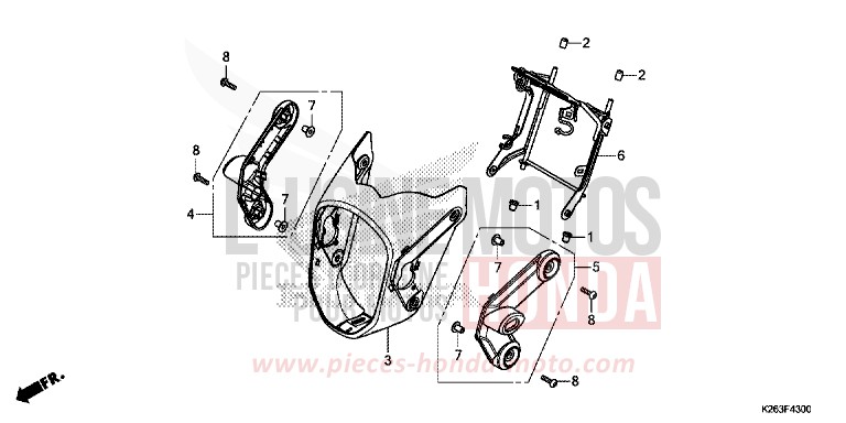 SCHEINWERFERABDECKUNG von MSX125 PEARL VALENTINE RED (R353) von 2014