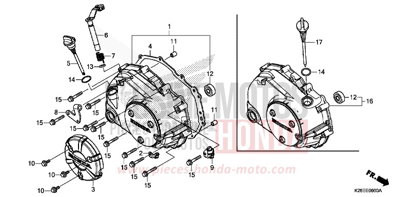 KURBELGEHAEUSEABDECKUNG von MSX125A MAT AXIS GRAY METALLIC (NH303) von 2018