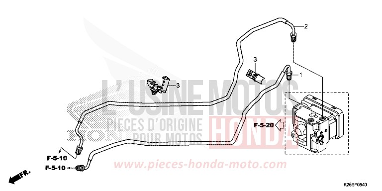 BREMSLEITUNG von MSX125A MAT AXIS GRAY METALLIC (NH303) von 2018