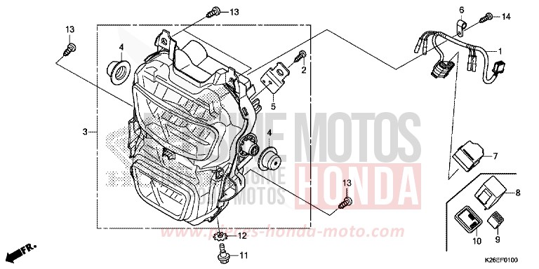 SCHEINWERFER von MSX125A PEARL VALENTINE RED (R353) von 2018