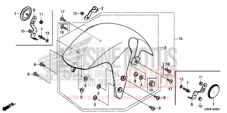 KOTFLUEGEL, VORNE von MSX125 CANDY PISCES BLUE (PB329) von 2015