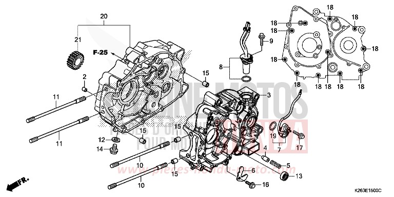 KURBELGEHAEUSE von MSX125 PEARL HIMALAYAS WHITE (NHA87) von 2015