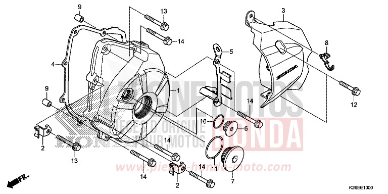 KURBELGEHAEUSEDECKEL, L. von MSX125 LEMON ICE YELLOW (Y196) von 2016