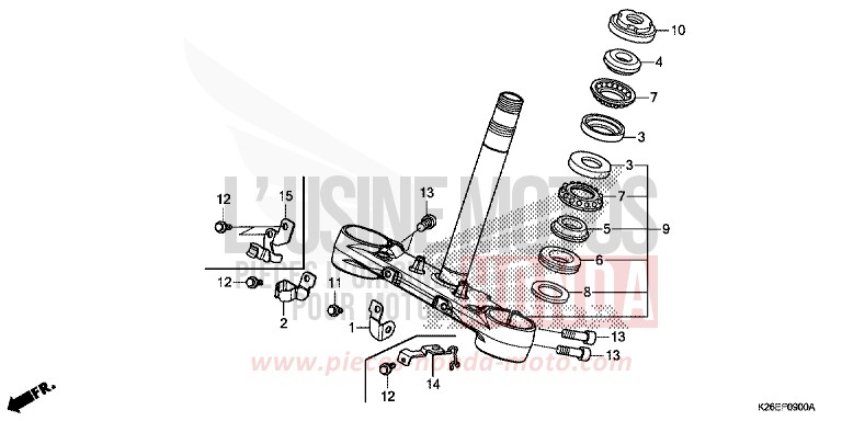 LENKSCHAFT von MSX125 LEMON ICE YELLOW (Y196) von 2016