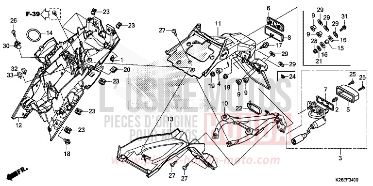 KOTFLUEGEL, HINTEN von MSX125 LEMON ICE YELLOW (Y196) von 2016