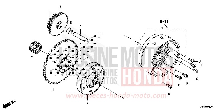 ANLASSERKUPPLUNG von MSX125 MAT AXIS GRAY METALLIC (NH303) von 2016