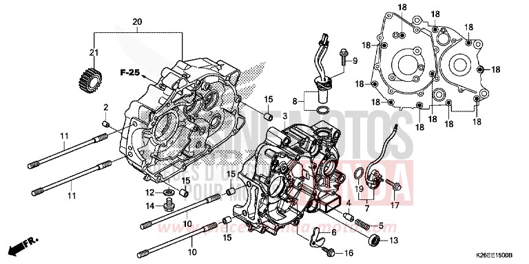 KURBELGEHAEUSE von MSX125 MAT AXIS GRAY METALLIC (NH303) von 2016