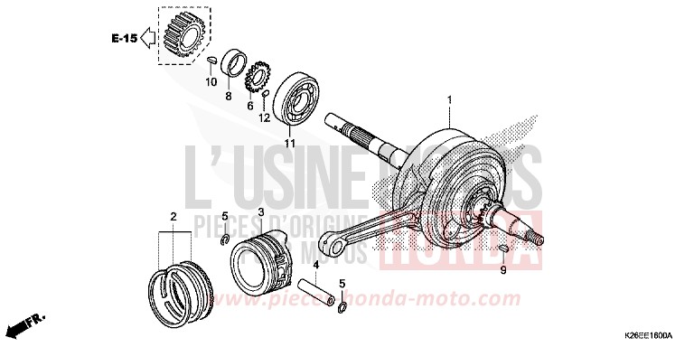 KURBELWELLE/KOLBEN von MSX125 MAT AXIS GRAY METALLIC (NH303) von 2016