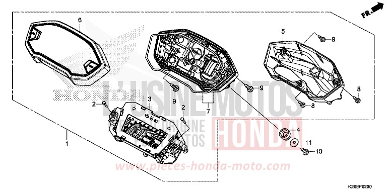 MESSGERAET von MSX125 MAT AXIS GRAY METALLIC (NH303) von 2016