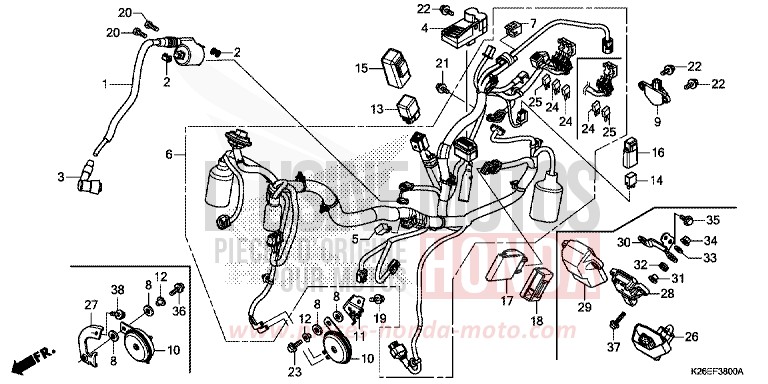 KABELBAUM von MSX125 MAT AXIS GRAY METALLIC (NH303) von 2016