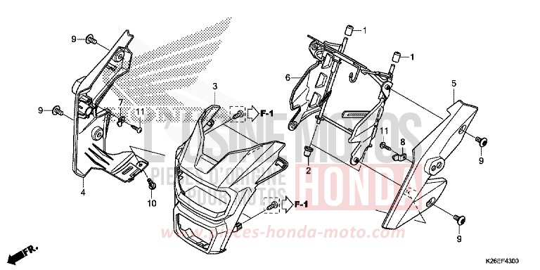 SCHEINWERFERABDECKUNG von MSX125 MAT AXIS GRAY METALLIC (NH303) von 2016
