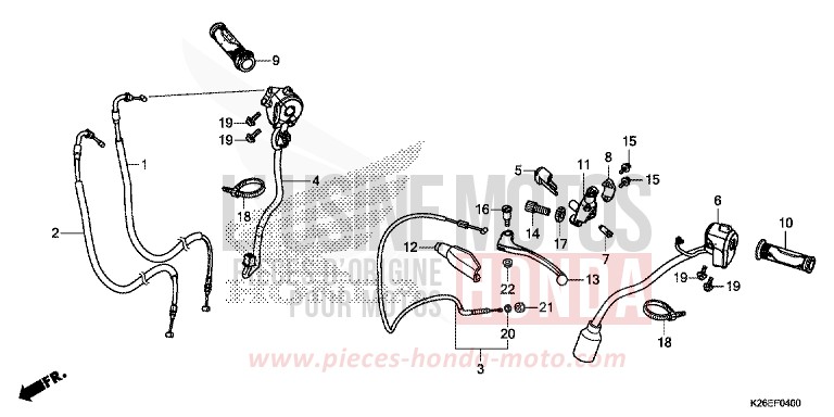 HEBELGRIFF/SCHALTER/KABEL von MSX125 PEARL HIMALAYAS WHITE (NHA87) von 2016