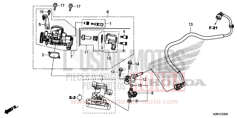 DROSSELKLAPPENGEHAEUSE von MSX125 PEARL VALENTINE RED (R353) von 2016