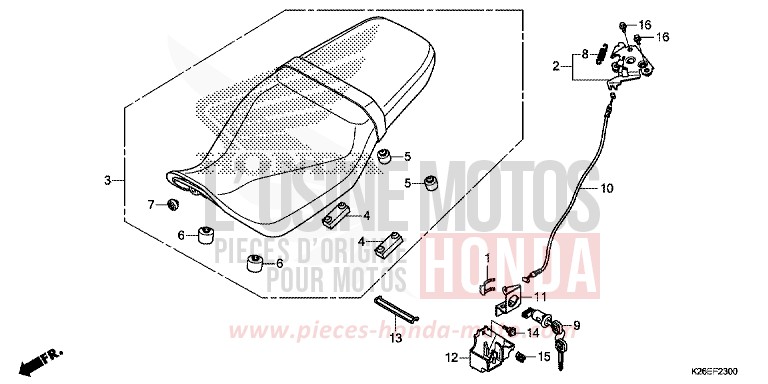SITZ von MSX125 PEARL VALENTINE RED (R353) von 2016
