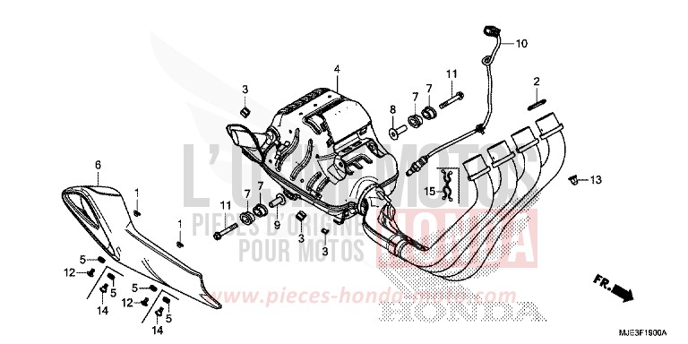ABGAS-SCHALLDAEMPFER von CBR650FAE GRAPHITE BLACK (NHB01) von 2014