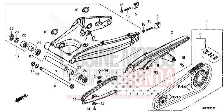 SCHWINGE von CBR650FAE GRAPHITE BLACK (NHB01) von 2014