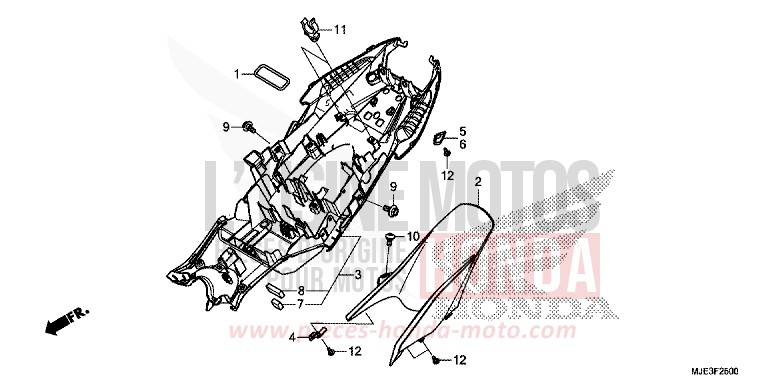 KOTFLUEGEL, HINTEN von CBR650FAE SWORD SILVER METALLIC (NHA95) von 2014