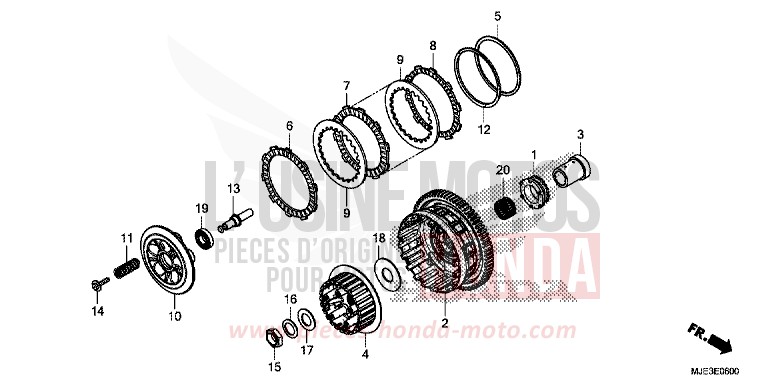 KUPPLUNG von CBR650FAE PEARL METALLOID WHITE (NHA96K) von 2014