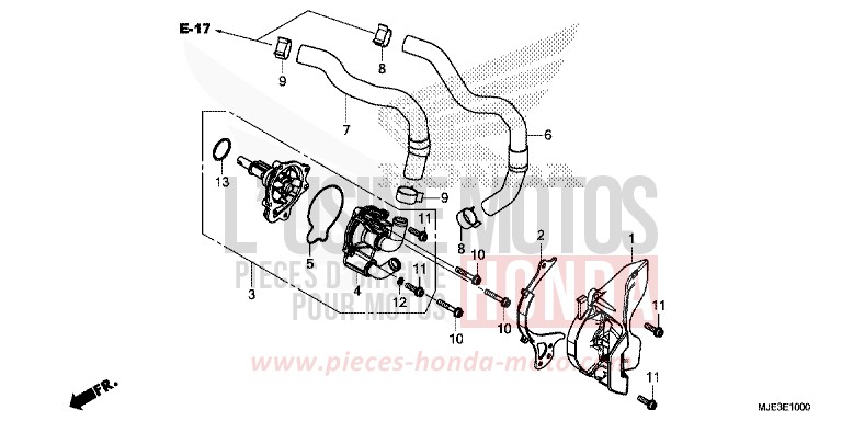 WASSERPUMPE von CBR650FAE PEARL METALLOID WHITE (NHA96K) von 2014
