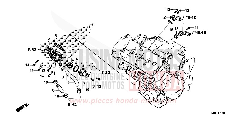 THERMOSTAT von CBR650FAE PEARL METALLOID WHITE (NHA96K) von 2014