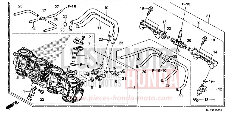 DROSSELKLAPPENGEHAEUSE von CBR650FAE PEARL METALLOID WHITE (NHA96K) von 2014