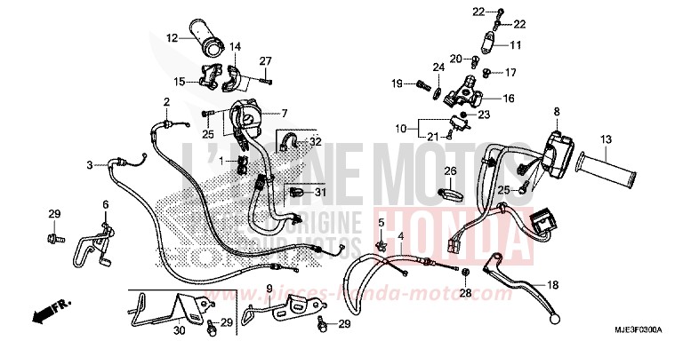 HEBELGRIFF/SCHALTER/KABEL von CBR650FAE PEARL METALLOID WHITE (NHA96K) von 2014
