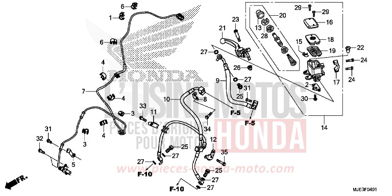 VORDERRADBREMSE (CBR650FA) (1) von CBR650FAE PEARL METALLOID WHITE (NHA96K) von 2014