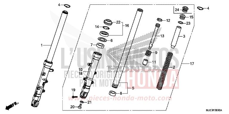 GABEL, VORNE von CBR650FAE PEARL METALLOID WHITE (NHA96K) von 2014