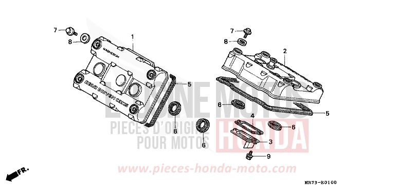 COUVERCLE DE CULASSE von RC30 PEARL CRYSTAL WHITE (NH193H) von 1988
