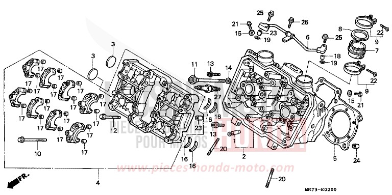 CULASSE (AVANT) von RC30 PEARL CRYSTAL WHITE (NH193H) von 1988