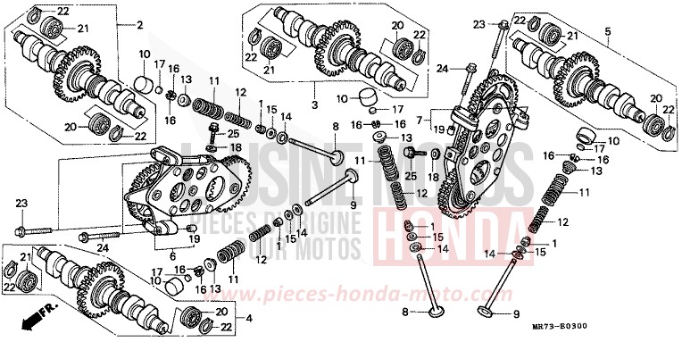 ARBRE A CAMES/SOUPAPE von RC30 PEARL CRYSTAL WHITE (NH193H) von 1988