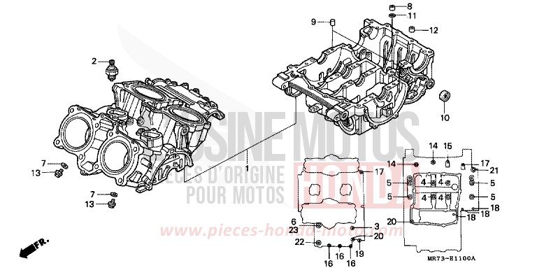 JEU DE CARTER MOTEUR von RC30 PEARL CRYSTAL WHITE (NH193H) von 1988