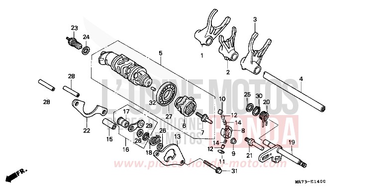 TAMBOUR DE CHANGEMENT/FOURCHETTE DE SELECTION von RC30 PEARL CRYSTAL WHITE (NH193H) von 1988